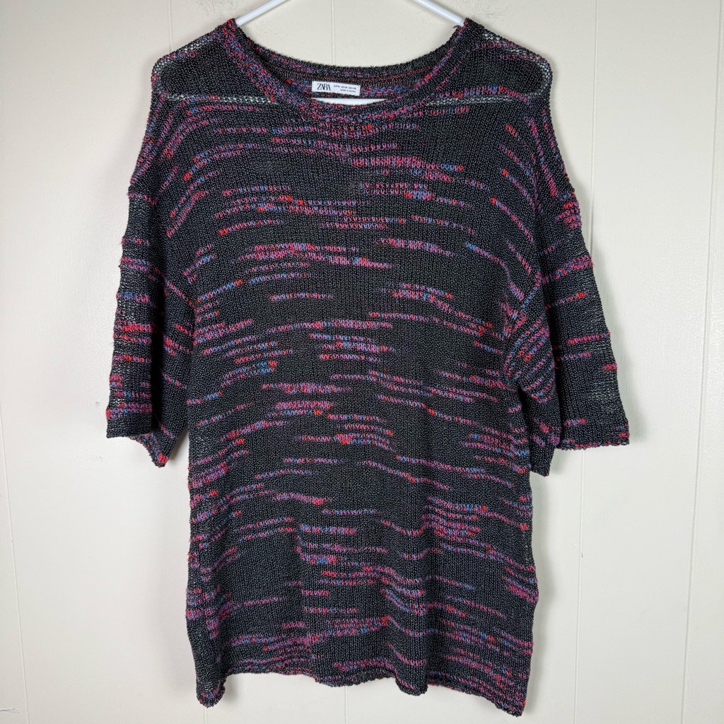 Zara Slouched Crochet Top Multicolor